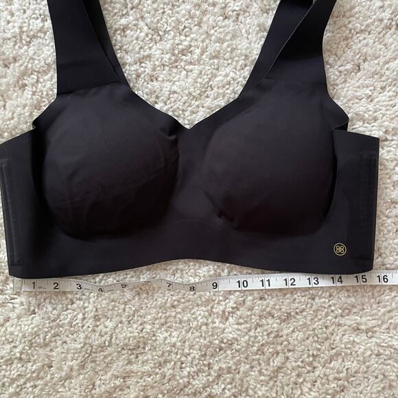 Honey Love Pullover V-Neck Bra, 1X Wireless Black Soft Form Comfy - Picture 7 of 9